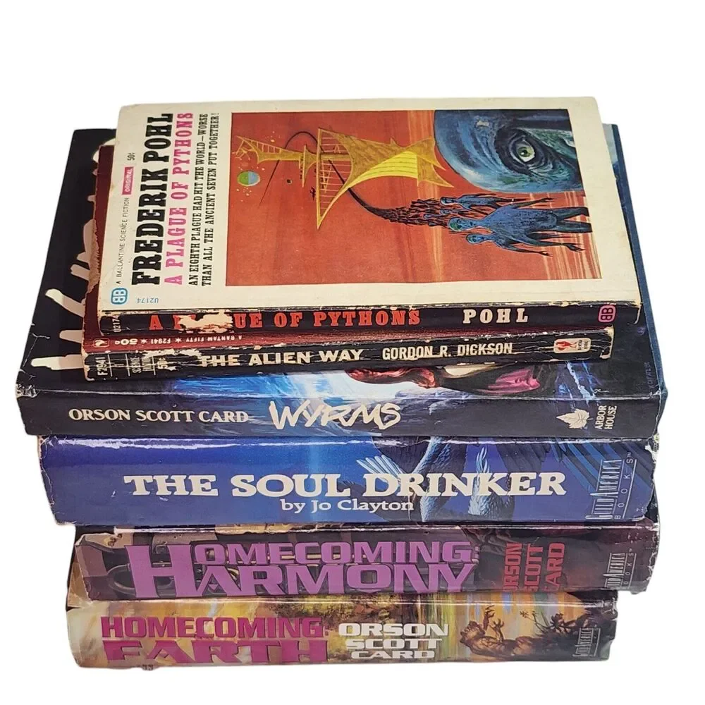 Vintage Science Fiction Assorted Hardback Paperback Lot of 6 Books